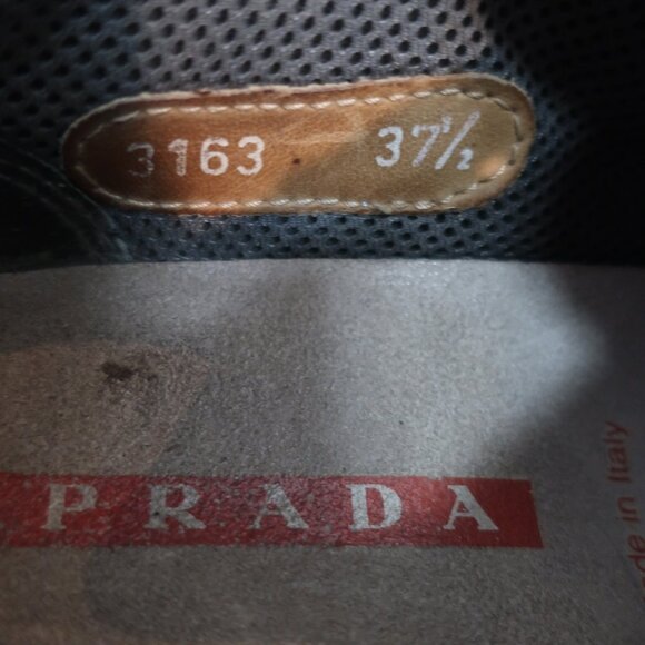 Prada 3163 Americas Cup Mixed Media Leather Low Top Lace-Up Sneaker 37.5 US/7.5 - Picture 13 of 16